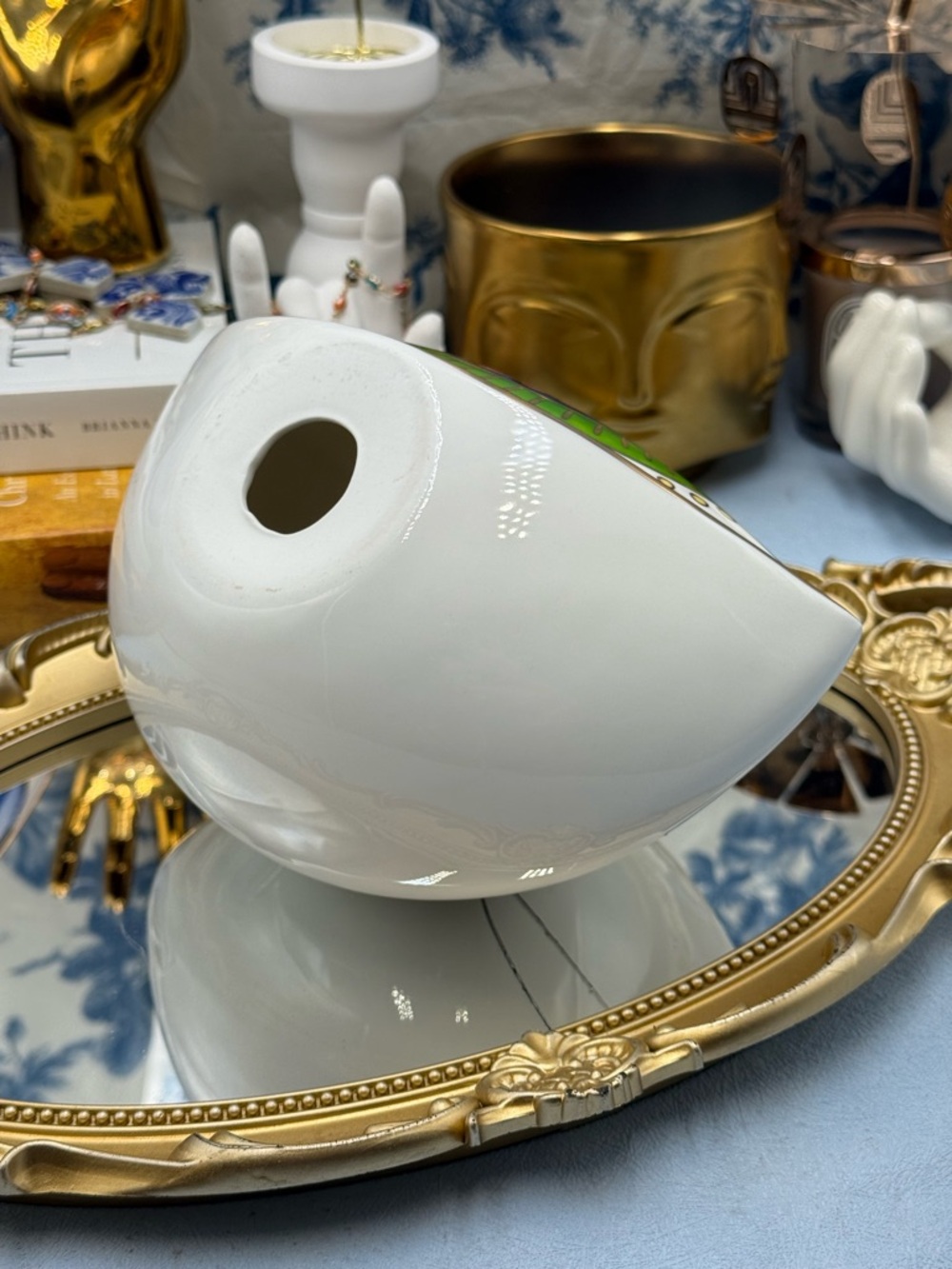 🆕 THE PROCURESS COLLECTION 🧿 All-Seeing Eye Paperweight - Vibrant Teal & Gold - Picture 15 of 15